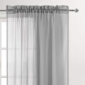 Miniatyrbilde 2 av 5: Grå tyllgardiner, halvtransparente tyllstanggardiner for soverom og stue, 137 x 213 cm lange, sett med 2