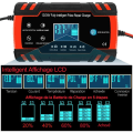 Miniatyrbillede 2 af 5: 8A 12V/24V smart bil- og motorcykelbatterioplader, bilbatterioplader vedligeholdelsesenhed, 3-trins batterioplader og automatisk reparationsfunktion.