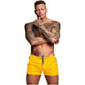 Miniatyrbillede 1 af 5: Hurtigtørrende badeshorts til mænd, lynlåslommer, mesh-foring - Størrelse L - Lys gul