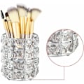 Miniatyrbillede 2 af 3: Krystal Makeup Penselholder Spand Opbevaringsholder Øjenbrynsblyant Pen Kop Værktøjsbeholder (Sølv)-Fei Yu