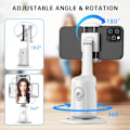 Miniatyrbild 3 av 5: Automatisk Spårning Telefonhållare, Automatisk Ansiktsspårning Stativ, Portabel Allt-i-ett Smart Selfie Stick 360 Rotation Snabb Ansikts- & Objektspårning Kameraman Robo