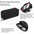 Miniatyrbillede 3 af 5: Pencil Case Penalhus med Stor Kapacitet - Sort
