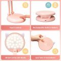 Miniatyrbilde 5 av 5: LED-skrivebordslampe, søt skrivebordslampe, rosa skrivebordslampe, 8 lysstyrker, sammenleggbar, liten skrivebordslampe, bærbar, dimbar skrivebordslampe for barn, USB-lading, Kawaii-katt
