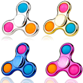 Miniatyrbild 2 av 5: Chrome Pop It Fidget Spinner - Metallisk Blå Popper Leksak - Stressreducerande Gåva för Barn
