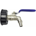 Miniatyrbilde 2 av 4: 1000L tankventil for IBC-regnfangerkran, tankadapter, avløpstankadapter, PP messingkran 60mm grov gjenge (blå 3/4\")