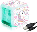 Unicorn Digital Väckarklocka för Flickor, Ljus LCD LED Kub med Ljus