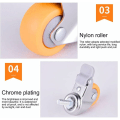 Miniatyrbilde 3 av 4: Tunge transporthjul med brems, 360 graders sving, perfekt for små møbler (oransje, størrelse: 25mm, M6x15), 3stk