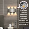Miniatyrbillede 3 af 5: LED væglampe 6W indendørs væglampe moderne firkantet op og ned aluminium belysning dekoration lys til soveværelse kontor seng gang stue hotel