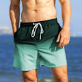 Miniatyrbild 1 av 5: 2-i-1 Badbyxor för Män 7 Tum Badbyxor Badkläder Set Strandshorts - Storlek L - Gradient Grön - Svart