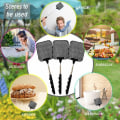Miniatyrbilde 3 av 5: Fluefanger 3 stykker, Stabil fluefanger, Utvidbar fluefanger, Rustfritt stål teleskopisk manuell fluefanger, Svart-DENUOTOP