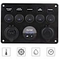 Miniatyrbillede 3 af 5: 5-vejs 12v/24v Inline-sikring Box Led-kontaktpanel Dobbelt USB Bil Båd Lastbil