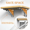 Miniatyrbilde 2 av 5: Folding Bracket 600 mm, Folding Shelf Brackets Maximum Load 180kg, Stainless Steel Foldable Console Bracket, Wall Shelf Bracket (2Pcs)