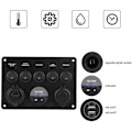 Miniatyrbillede 4 af 5: 5-vejs 12v/24v Inline-sikring Box Led-kontaktpanel Dobbelt USB Bil Båd Lastbil