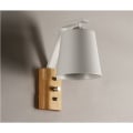 Miniatyrbillede 3 af 4: Led Metal Trævæglampe Moderne Enkel Kreativ Soveværelse Sengelampe Retro Kreativ Balkon Massivt Trævæglampe E27 Stil Uden Lys Sou