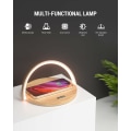 Miniatyrbillede 2 af 5: Trådløs oplader-sengelampe, touch-bordlampe, LED-nattelys med induktionsoplader, dæmpbar touch-nattelys med 3 lysstyrkeniveauer