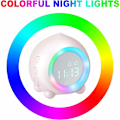 Miniatyrbild 3 av 5: Barnklocka, USB-laddning digital LED-ljus, nattljus väckarklocka för flickor pojkar justerbar volym snooze väckarklocka rosa HIASDF