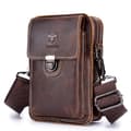 Læder Crossbody Taske til Mænd - Brun