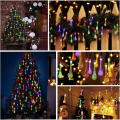 Miniatyrbilde 3 av 5: Julelys, solcelledrevne utendørs julelys, flerfarget, 40 LED, 6,8 m, eventyrlys, vanndråpe, regndråpe, vanntett lysdekorasjon