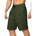 Miniatyrbillede 1 af 5: Herre Badeshorts Hurtigtørrende Strandshorts med Lynlåslomme Herre Badetøj - Uden Mesh Foring - XL - Army Grøn