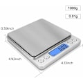 Miniatyrbillede 2 af 5: Gramvægt Digital køkkenvægt Mini lommestørrelse med LCD-display platform til madlavning bagning smykker vægt postpakke 1000g/0.1g
