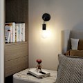 Miniatyrbilde 2 av 5: Svart vegglampe, 2 stk. E27 Edison industrielle leselys for nattbord soverom korridor trapp innendørs retro nattlys belysning bad