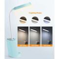 Miniatyrbillede 4 af 5: Børne skrivebordslampe, dæmpbar LED-skrivebordslampe med 3 lysstyrkeniveauer, genopladelig dyreskrivebordslampe trådløs, penneholder og stativ - Blå-F