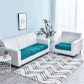 Miniatyrbilde 2 av 4: Sofa putetrekk, putetrekk, sklisikkert tartan elastisk sete putetrekk, møbelbeskytter (Turkis, 1 sete, 65  90 cm) HIASDFLS