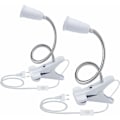 Miniatyrbilde 1 av 5: 2 stk LED-bordlampefot E27 klemmepæreholder svanehalslampeholderfot bordlampe klemmefot med bryter 360° sokkellampe for lesing, Mak