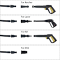 Miniatyrbilde 2 av 5: Høytrykksrengjøringsslange, 155bar røråpner med 4 adaptere for høytrykksvasker for AR/Black&Decker/Lavor/Stihl/Nilfisk, rengjøring