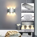 Miniatyrbillede 4 af 5: LED væglampe 6W indendørs væglampe moderne firkantet op og ned aluminium belysning dekoration lys til soveværelse kontor seng gang stue hotel