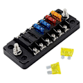 Miniatyrbillede 5 af 5: 12v bilsikringboks 6 vejs sikringsboks til ATO/ATC 1-20A sikring DC32 V M5 skrueforbindelse sikringsholder med sikring (6 vejs uden negativ pol)