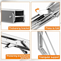 Miniatyrbilde 4 av 5: Folding Bracket 600 mm, Folding Shelf Brackets Maximum Load 180kg, Stainless Steel Foldable Console Bracket, Wall Shelf Bracket (2Pcs)