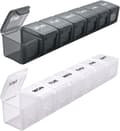Extra stor pillerorganisatör för resa 2 st, pilleraskar och