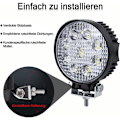 Miniatyrbillede 5 af 5: Pakke med 4 stk. 27W LED-arbejdslys Runde arbejdslys Offroad-projektør Flomlys Projektør Flomlys Arbejdslys til ATV SUV ATV Traktor Have 175