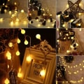 Miniatyrbild 2 av 5: Ljusslinga, 80 LED-julgranskulelampor 8 lägen med timerfunktion, vattentät LED-ljusslinga för inomhus och utomhus, sovrum, fest,