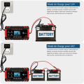Miniatyrbillede 3 af 5: 8A 12V/24V smart bil- og motorcykelbatterioplader, bilbatterioplader vedligeholdelsesenhed, 3-trins batterioplader og automatisk reparationsfunktion.