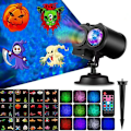 Miniatyrbilde 1 av 5: Juleprojeksjonslampe, 12 lysbilder + 10 farger LED-bølge lysprojektor IP65 utendørs med fjernkontrollprojektor for jul, Halloween,