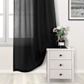 Miniatyrbilde 3 av 5: Svarte tyllgardiner, halvtransparente tyllstanggardiner for soverom og stue, 137 x 213 cm lange, sett med 2