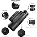 Miniatyrbillede 2 af 5: 80x100 HD Monokular - Højtydende teleskop med telefonadapter og stativ | til jagt/fuglekiggeri (Sort)