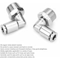 Miniatyrbillede 4 af 5: 4 stk. All-Copper Nikkelbelagt Hurtigkobling Slange Fittings 10mm Pneumatisk Hurtigkobling + 90 Graders BSP Han-gevind(1/4\")