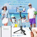 Miniatyrbillede 3 af 5: Selfie Stick, Udtrækkelig Selfie Stick Tripod med Trådløs Fjernbetjening og Tripod Stand, Bærbar, Letvægt, Kompatibel med iPhone 15 14 13 12 Pro Xs
