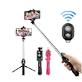 Miniatyrbillede 3 af 11: Selfie stick / stativ mobilstativ med bluetooth fjernbetjening Multicolor