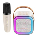 Miniatyrbillede 5 af 11: Bärbar Bluetooth Karaoke-högtalare med 1 trådlös mikrofon Beige