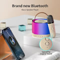 Miniatyrbillede 5 af 11: Bärbar Bluetooth Karaoke-högtalare med 2 trådlös mikrofon Beige