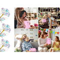 Miniatyrbillede 7 af 11: Luksuriøs evig rose i glas med LED lys Multicolor