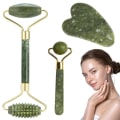 Miniatyrbillede 1 af 5: Komplett Jade roller set / Ansiktsmassage / Jaderollerset Green