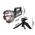 Miniatyrbillede 2 af 6: Genopladelig lommelygte - søgelys - CREE XHP50 LED - stativ medf Black