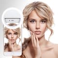 Selfie-lampe / LED-lampe, 3 lysmoduser, Universal, Oppladbar White