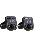 Miniatyrbild 1 av 6: 2-Pack FM sändare X8 med bluetooth och handsfree Svart