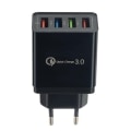 Miniatyrbillede 4 af 11: 2 pakke Mobillader / Hurtiglader med 4 stik - QC3 Black